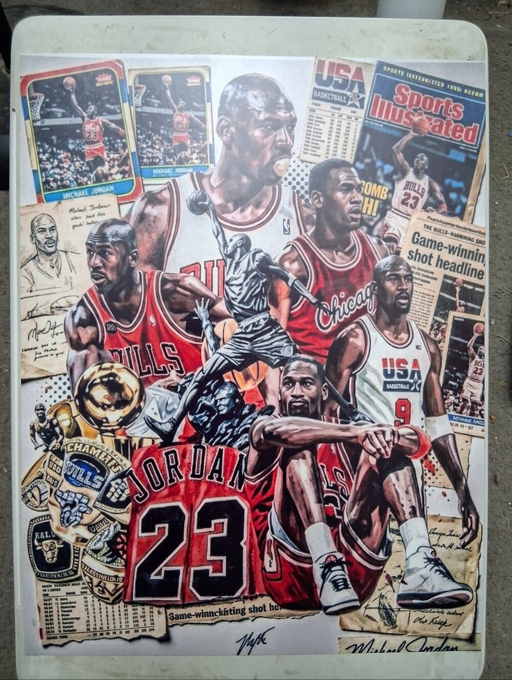 NEW!💯 THE G.O.A.T🐐 BULLS 8.5x11 ULTRA GLOSSY SELF CREATED ART 3 POSTER SET!🔥